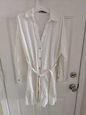 Zara linen blend short dress